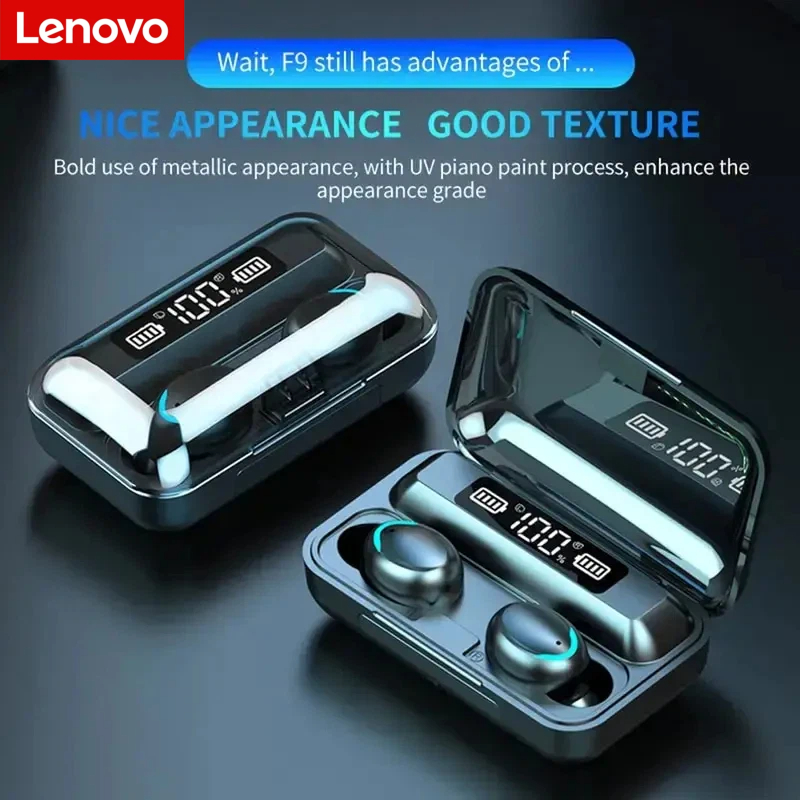Wireless Charger - Słuchawki bezprzewodowe Bluetooth Lenovo F9 -