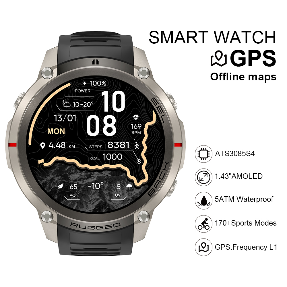 Smart Watch - Smartwatch 2026 DM59 z mapami offline,