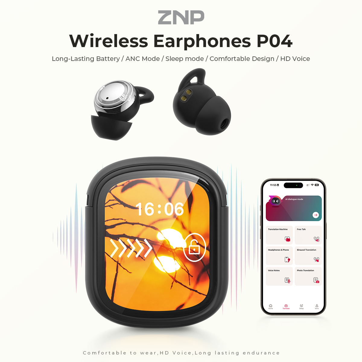 Słuchawki ZNP P04 do spania z  – Wireless Charger recenzja i cena